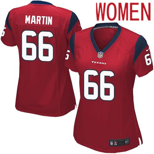 Women Houston Texans 66 Nick Martin Red Nike Player Game NFL Jersey